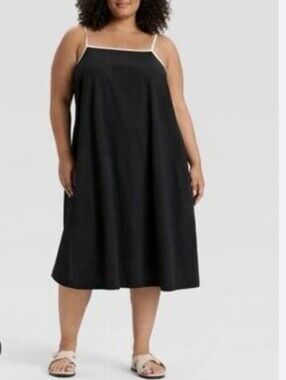 🆕️♟️Midi A-Line Dress from Ava & Viv, Black/White, Sz 3X